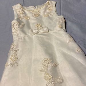Girls Size 10 Cream Satin/Lace First Communion Dress